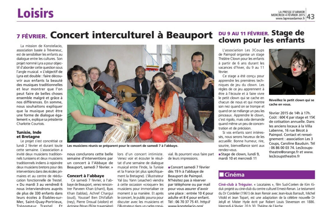 [La Presse d’Armor] Concert interculturel à Beauport